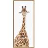 image:imageKate and Laurel Sylvie Standing Giraffe Framed Canvas Wall Art by Amy Peterson 18x40 Natural