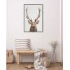 image:imageKate and Laurel Sylvie The Red Deer Color Framed Canvas Wall Art by Simon Te of Tai Prints 18x24 Natural Rustic Forest Animal Deer Portrait ArtGray