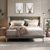image:imageKate and Laurel Sylvie The Red Deer Color Framed Canvas Wall Art by Simon Te of Tai Prints 18x24 Natural Rustic Forest Animal Deer Portrait ArtGray