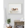 image:imageKate and Laurel Sylvie Three Pigs In Bubble Bath Neutral Style Framed Canvas Wall Art by Amy Peterson Art Studio 18x24 Natural Chic Animal Art Bathroom Wall DcorWhite