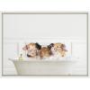 image:imageKate and Laurel Sylvie Three Pigs In Bubble Bath Neutral Style Framed Canvas Wall Art by Amy Peterson Art Studio 18x24 Natural Chic Animal Art Bathroom Wall DcorWhite