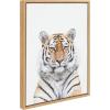 image:imageKate and Laurel Sylvie Tiger Portrait Framed Canvas Wall Art by Amy Peterson Art Studio 18x24 Natural Modern Jungle Animal Portrait Art for WallNatural