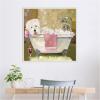image:imageKate and Laurel Sylvie Tiny Bubbles Framed Canvas Wall Art by Mary Sparrow 30 x 30 Beaded White Whimsical Animals Bathroom Art for Wall Decor Living Room Bedroom Laundry RoomBeaded White