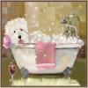 image:imageKate and Laurel Sylvie Tiny Bubbles Framed Canvas Wall Art by Mary Sparrow 30 x 30 Beaded White Whimsical Animals Bathroom Art for Wall Decor Living Room Bedroom Laundry RoomBeaded Gold