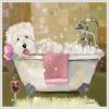 image:imageKate and Laurel Sylvie Tiny Bubbles Framed Canvas Wall Art by Mary Sparrow 30 x 30 Beaded White Whimsical Animals Bathroom Art for Wall Decor Living Room Bedroom Laundry RoomBeaded White