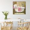 image:imageKate and Laurel Sylvie Tiny Bubbles Framed Canvas Wall Art by Mary Sparrow 30 x 30 Beaded White Whimsical Animals Bathroom Art for Wall Decor Living Room Bedroom Laundry RoomBeaded Gold