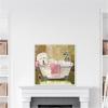 image:imageKate and Laurel Sylvie Tiny Bubbles Framed Canvas Wall Art by Mary Sparrow 30 x 30 Beaded White Whimsical Animals Bathroom Art for Wall Decor Living Room Bedroom Laundry RoomBeaded White