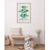 image:imageKate and Laurel Sylvie Turtle Family Framed Canvas Wall Art by Rachel Lee of My Dream Wall 18x24 Natural Bright Colorful Animal Turtle Art for WallNatural