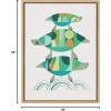 image:imageKate and Laurel Sylvie Turtle Family Framed Canvas Wall Art by Rachel Lee of My Dream Wall 18x24 Natural Bright Colorful Animal Turtle Art for WallNatural