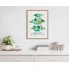 image:imageKate and Laurel Sylvie Turtle Family Framed Canvas Wall Art by Rachel Lee of My Dream Wall 18x24 Natural Bright Colorful Animal Turtle Art for WallNatural