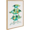 image:imageKate and Laurel Sylvie Turtle Family Framed Canvas Wall Art by Rachel Lee of My Dream Wall 18x24 Natural Bright Colorful Animal Turtle Art for WallNatural