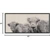 image:imageKate and Laurel Sylvie Two Highland Cow Best Friends Neutral Linen Bright Framed Canvas Wall Art by The Creative Bunch Studio 18x40 Gray Wide Farm Animal Portrait Art for WallGray