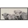 image:imageKate and Laurel Sylvie Two Highland Cow Best Friends Neutral Linen Bright Framed Canvas Wall Art by The Creative Bunch Studio 18x40 Gray Wide Farm Animal Portrait Art for WallGray