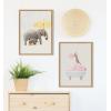 image:imageKate and Laurel Sylvie Under the Rain Framed Canvas Wall Art by July Art Prints 18x24 Natural Cute Elephant Wall DecorNatural
