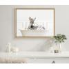 image:imageKate and Laurel Sylvie Zebra In Bubble Bath Neutral Style Framed Canvas Wall Art by Amy Peterson Art Studio 18x24 White Chic Animal Art Bathroom Wall DcorNatural