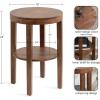 image:imageKate and Laurel Talcott Modern Round Wood Side Table 16 x 16 x 24 Natural Wood Transitional Decorative TwoTier End Table for Use as a Bedroom Nightstand or Living Room AccentWalnut Brown