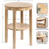 image:imageKate and Laurel Talcott Modern Round Wood Side Table 16 x 16 x 24 Natural Wood Transitional Decorative TwoTier End Table for Use as a Bedroom Nightstand or Living Room AccentNatural