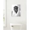 image:imageKate and Laurel Tiger Bathroom Art Towel Robe Black and White Framed Canvas Wall Art by The Creative Bunch Studio 18 x 24 Sylvie White Black amp White Animals Bathroom Art for Wall Decor Living Room