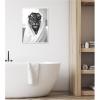 image:imageKate and Laurel Tiger Bathroom Art Towel Robe Black and White Framed Canvas Wall Art by The Creative Bunch Studio 18 x 24 Sylvie White Black amp White Animals Bathroom Art for Wall Decor Living Room