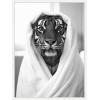 image:imageKate and Laurel Tiger Bathroom Art Towel Robe Black and White Framed Canvas Wall Art by The Creative Bunch Studio 18 x 24 Sylvie White Black amp White Animals Bathroom Art for Wall Decor Living Room