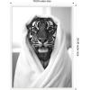 image:imageKate and Laurel Tiger Bathroom Art Towel Robe Black and White Framed Canvas Wall Art by The Creative Bunch Studio 18 x 24 Sylvie White Black amp White Animals Bathroom Art for Wall Decor Living Room