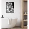 image:imageKate and Laurel Tiger Glam Bathroom Towel Robe Black and White Framed Canvas Wall Art by The Creative Bunch Studio 18 x 24 Sylvie Beaded Black Black amp White Animals Bathroom Art for Wall Decor