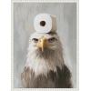 image:imageKate and Laurel Toilet Paper Roll on Bald Eagles Head Bathroom Art Framed Canvas Wall Art by The Creative Bunch Studio 18 x 24 Sylvie Beaded White Whimsical Humor Animals Bathroom Art for Wall