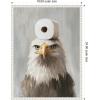 image:imageKate and Laurel Toilet Paper Roll on Bald Eagles Head Bathroom Art Framed Canvas Wall Art by The Creative Bunch Studio 18 x 24 Sylvie Beaded White Whimsical Humor Animals Bathroom Art for Wall
