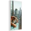 image:imageKate and Laurel Urban Tiger Overlooking Manhattan Framed Canvas Wall Art by Michael Schauer 18 x 24 Sylvie White Industrial Urban Animals Cityscapes Art for Wall Decor Living Room BedroomWhite