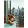 image:imageKate and Laurel Urban Tiger Overlooking Manhattan Framed Canvas Wall Art by Michael Schauer 18 x 24 Sylvie White Industrial Urban Animals Cityscapes Art for Wall Decor Living Room BedroomWhite