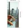 image:imageKate and Laurel Urban Tiger Overlooking Manhattan Framed Canvas Wall Art by Michael Schauer 18 x 24 Sylvie White Industrial Urban Animals Cityscapes Art for Wall Decor Living Room BedroomWhite