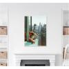 image:imageKate and Laurel Urban Tiger Overlooking Manhattan Framed Canvas Wall Art by Michael Schauer 18 x 24 Sylvie White Industrial Urban Animals Cityscapes Art for Wall Decor Living Room BedroomWhite
