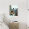 image:imageKate and Laurel Urban Tiger Overlooking Manhattan Framed Canvas Wall Art by Michael Schauer 18 x 24 Sylvie White Industrial Urban Animals Cityscapes Art for Wall Decor Living Room BedroomWhite