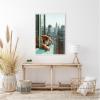 image:imageKate and Laurel Urban Tiger Overlooking Manhattan Framed Canvas Wall Art by Michael Schauer 18 x 24 Sylvie White Industrial Urban Animals Cityscapes Art for Wall Decor Living Room BedroomWhite