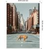 image:imageKate and Laurel Urban Tiger in the City Framed Canvas Wall Art by Michael Schauer 18 x 24 Sylvie White Industrial Urban Cityscapes Animals Art for Wall Decor Living Room BedroomWhite