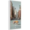 image:imageKate and Laurel Urban Tiger in the City Framed Canvas Wall Art by Michael Schauer 18 x 24 Sylvie White Industrial Urban Cityscapes Animals Art for Wall Decor Living Room BedroomWhite