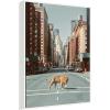image:imageKate and Laurel Urban Tiger in the City Framed Canvas Wall Art by Michael Schauer 18 x 24 Sylvie White Industrial Urban Cityscapes Animals Art for Wall Decor Living Room BedroomWhite