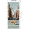 image:imageKate and Laurel Urban Tiger in the City Framed Canvas Wall Art by Michael Schauer 18 x 24 Sylvie White Industrial Urban Cityscapes Animals Art for Wall Decor Living Room BedroomWhite