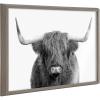 image:imageKate and Laurel Blake Highland Cow Portrait Framed Printed Glass Wall Art by Amy Peterson Art Studio 18x24 Gray Farmhouse Animal Wall DcorGray
