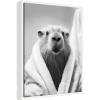 image:imageKate and Laurel Capybara Bathroom Art Towel Robe Black and White Framed Canvas Wall Art by The Creative Bunch Studio 18 x 24 Sylvie White Black amp White Animals Bathroom Art for Wall Decor Living
