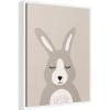image:imageKate and Laurel Framed Canvas Wall Art Print Bunny by July Art Prints 18 x 24 Sylvie White Frame Whimsical Kid Art for Wall Decor