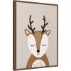 image:imageKate and Laurel Framed Canvas Wall Art Print Deer by July Art Prints 18 x 24 Sylvie Walnut Frame Whimsical Kid Art for Wall Decor