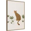image:imageKate and Laurel Framed Canvas Wall Art Print Leopard II by July Art Prints 23 x 33 Sylvie Dark Gold Frame Whimsical Animal Art for Wall Decor