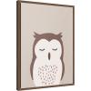 image:imageKate and Laurel Framed Canvas Wall Art Print Owl by July Art Prints 18 x 24 Sylvie Walnut Frame Whimsical Animal Art for Wall Decor