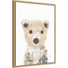image:imageKate and Laurel Framed Canvas Wall Art Print Polar Bear by Madeline Jeppesen 18 x 24 Sylvie Walnut Frame Whimsical Animal Art for Wall DecorSylvie Natural
