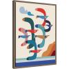 image:imageKate and Laurel Framed Canvas Wall Art Print Seagulls Coastal Vibes by Rachel Lee 18 x 24 Sylvie Walnut Frame Whimsical Abstract Art for Wall Decor