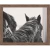 image:imageKate and Laurel Framed Wall Art Print Black Horses by Emiko and Mark Franzen F2 Images 41 x 33 Svelte Noir Black Frame Rustic Farmhouse Animal Art for Wall DecorWoodgrain Stripe Chocolate