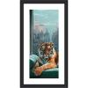 image:imageKate and Laurel Framed Wall Art Print Graceful Tiger in New York Panel by Michael Schauer 22 x 42 Florence Medium Brown Frame Modern Contemporary Animals Cityscapes Art for Wall Decor43L x 24W