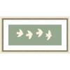 image:imageKate and Laurel Framed Wall Art Print Minimalist Birds Panel 4 Green by Laura Moss 26 x 14 Belmont Distress White Frame Modern Contemporary Animal Art for Wall Decor
