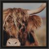 image:imageKate and Laurel Framed Wall Art Print Nosy Highland by Laura Evans 33 x 33 Svelte Noir Black Frame Rustic Farmhouse Animal Art for Wall DecorManhattan Black